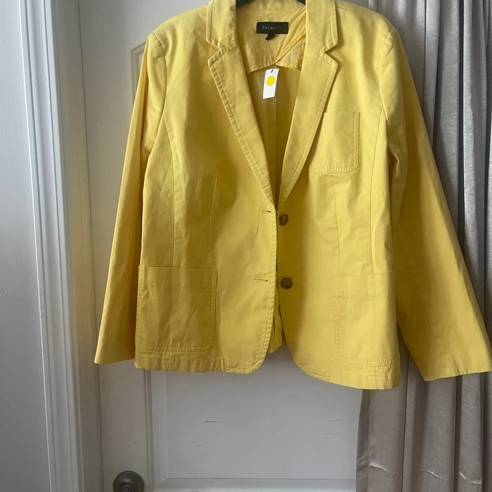 Talbots Yellow Blazer Classic Tailored Suit Jacket